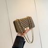Bolso de Cadena Moda para Mujer Cuero Patentado Brillante de Alto Brillo Bolso de Mujer 2024 Nuevo Moda a Cuadros Bolso Cuadrado Pequeño Bolso Bandolera de Hombro