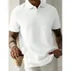 Ropa Masculina Europea y Americana Verano 2026 Color Sólido Cuello Camisero Simple Manga Corta Casual Versátil Camisa Polo Camiseta para Hombre