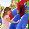 Escorregador combinado infantil para área externa, equipamento de playground de plástico para áreas residenciais e creches, escorregador de quintal, exportação para mercados estrangeiros