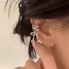 Fita Estética Clipe de Orelha Mulheres Ins Trendy Cool Ballet Estilo Fita Arco Orelha Clipe Estudante Brincos