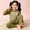 Conjunto de Ropa para el Hogar para Niños Nuevo Cálido de Lana y Seda para Niños Pijama para Niñas Espesado Térmico Ropa y Pantalones de Otoño Ropa para Niños