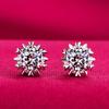 Brincos de Diamante Redondo Quadrado com Quatro Garras de Alto Carbono para Mulheres, Brincos de Zircônia 925 5A em Formato de Coração Ins com Seis Garras, Oito Corações e Oito Flechas
