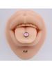 Barra recta de acero inoxidable transfronteriza flash película lengua uña rosca externa Multicolor Color mágico goteando anillo de lengua perforación diente externo uña de lengua