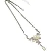 Colar de Pentagrama Cheio de Diamantes em Nuvem para Menina Doce e Descolada, Brincos Longos de Pérola Sintética de Luxo Discreto para Mulheres, Corrente Exquisita para Clavícula