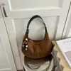Bolso de Hombro de Media Luna de Nicho Gran Capacidad Cruzado Otoño 2026 Nuevo Bolso de Gamuza y Felpa Tacto Retro de Alta Gama para Mujer Debajo del Brazo