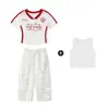Roupa de Jazz para Meninas, Conjunto de Calça Rasgada da Moda, Roupa da Moda Hip-Hop para Crianças, Roupa de Performance de Verão Street para Meninas