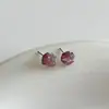 Pendientes de Turmalina en Grava de Piedra Natural para Mujer, Mini, Compactos, Sencillos, Versátiles, Modernos, Exquisitos, Dulces y Elegantes