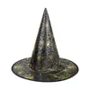Sombrero de Halloween Fiesta de Brujas Decoración Malla Puntiaguda Sombrero de Mago Sombrero Negro Puntiagudo de Bruja