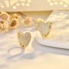 Pendientes con Forma de Corazón de Zirconia de Diamante Completo de Nuevo Producto Transfronterizo Lujo Ligero Gama Alta Amor Pendientes de Plata Microincrustados Suministro en Vivo Fábrica