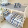 Conjunto de três peças de algodão puro de grau A para cama de solteiro, dormitório estudantil, capa de edredom 100% algodão puro, lençol de cima e de baixo para beliche, lençol de cama, cama