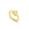 Anillo corona de celebridad de Internet japonesa y coreana de oro arena de Vietnam, cobre chapado en oro, microincrustado, anillo de diamantes para mujer