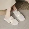 Pantuflas mullidas estilo coreano para mujer, pantuflas de algodón para interior del hogar, zapatos de exterior para mujer 2026, zapatillas de peluche de medio uso para otoño e invierno