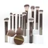 Set de 12 Brochas de Maquillaje Profesionales, Kit Completo Incluyendo Brocha para Polvo Suelto, Brocha para Corrector, Brocha para Sombra de Ojos, Set de Tubo Largo