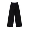 Pantalones Anchos de Punto Recto Gruesos de Invierno Sueltos con Caída Cintura Alta Cordón Adelgazantes de Longitud Completa 2025 Nuevos