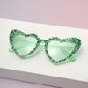 2025 Nuevas Gafas de Sol Europeas y Americanas con Forma de Corazón de Melocotón, Gafas de Moda con Diamantes para Mujer, Gafas de Sol con Protección Solar Personalizadas en Forma de Corazón, Venta al por Mayor para Hombre