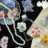 30 Piezas de Compra Directa Transfronteriza Pegatinas Vintage de Flor de Lámina Láser para Mascotas para Decoración de Diario, Pegatinas Florales Coloridas