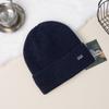 Gorro de Lã Tricotado com Etiqueta de Letra Estilo Coreano para Mulheres Gorro de Lã Espessado à Prova de Vento com Forro de Fleece para Homens e Mulheres Venda por Atacado