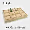 Bandeja de exibição de joias de linho Bandeja de exibição de balcão com ornamento de jade e pedras preciosas Bandeja de 12 compartimentos para miçangas soltas