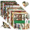 12 Hojas/Paquete Nuevo Papel de Material Invierno de Victoria Temu Xiyin Papel de Regalo Cortado a Mano Transfronterizo