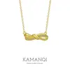 Collar Infinito Trenzado Romántico Chapado en Oro Real con Incrustaciones de Diamantes, Joyería de Nicho de Lujo Ligero, Cadena para Clavícula de Diseño de Alta Gama Transfronterizo