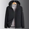 Nueva chaqueta de invierno para hombre con capucha desmontable, abrigo deportivo casual de algodón elástico de nailon-spandex, ropa de alta calidad para hombre de talla grande