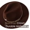 Sombrero de Sol para Exteriores Clásico Fieltro Fedora Ala Ancha Moda Sombrero Jazz con Hebilla de Cinturón