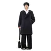 Abrigo de Lana Doble Faz para Hombre Otoño e Invierno Abrigo de Lana de Doble Botonadura de Longitud Media con Cuello de Solapa para Hombre Cortavientos Ropa de Abrigo para Hombre