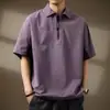 Camisa Polo Retro de Seda de Hielo Manga Corta para Hombre Verano 2026 Deportes al Aire Libre Secado Rápido Transpirable Top Camiseta para Hombre