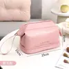 Bolsa de Maquiagem para Influenciadores Transfronteiriços com Alto Apelo Estético, Bolsa de Armazenamento para Pincéis de Maquiagem com Divisória de Camada Dupla, Bolsa de Maquiagem Grande de PU