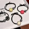 Dopamina Lindo Smiley Cuerda para el Cabello Anillo para el Cabello Banda Elástica de Alta Elasticidad para Cabeza de Bola Cuerda para el Cabello Accesorios para el Cabello de Mujer