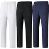 Pantalones Deportivos de Seda Surcoreanos de Primavera y Otoño, Pantalones de Chándal Casuales de Pierna Recta para Hombres, Mujeres y Niños en Negro Puro y Blanco Venta al por Mayor