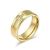 Anel Lele Jewelry Cruz Micro-Incustado com Diamante Temperamento Diário Estilo Unissex Aço Inoxidável Dourado Anel de Luxo Leve