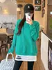 Hoodie Feminino 2026 Outono/Inverno Novo Estilo Doce e Picante Ombro Caído Gola Redonda Solto Básico Versátil Manga Longa Top Hoodie para Mulheres