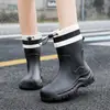 Botas de Chuva Chelsea Curtas de Moda Transfronteiriças Botas de Chuva Versáteis para Mulheres Botas Martin Botas de Água Antiderrapantes Botas de Chuva Galochas para Adultos