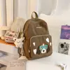 Mochila Bordada Linda Estilo Fresco para Estudiantes de Preparatoria para Niñas, Estilo Japonés Ligera de Gran Capacidad Casual para Tutorías