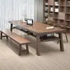 Escritorio Grande Largo de Madera Maciza Pura Sala de Estar Mesa Doble de Estudio Mesa de Escritura Mesa de Computadora para el Hogar Mesa de Lectura Banco de Trabajo