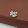 Anillo de Cruz Geométrica de Plata de Ley S925 para Mujer Diseño de Nicho Sentido del Diseño Anillo Abierto Estilo Frío Dedo Anular