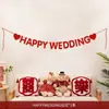 Boda Mi Familia Tiene Alegría Soporte Enrollable Señal de Bienvenida de Boda Bata de Mañana Cabina de Fotos Adorno para la Sala de Estar Decoración de Escena de Banquete de Compromiso