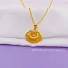 Lujo Ligero y Gama Alta Nuevo Estilo Chino Dorado Antiguo Diamante Cepillado Ruyi Candado Fu Colgante Exquisito Collar para Clavícula Venta al por Mayor