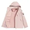 Chamarra tres en uno estilo Luotuo para mujer con forro desmontable, abrigo cortavientos impermeable para hombre para senderismo, viajes, montañismo