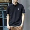 Camisa Polo Casual Estilo Americano para Homens, Manga Curta, Corte Solto, Tamanho Grande, Design Único, Marca Minimalista Tendência, Camisa Polo com Gola Reversível para o Verão