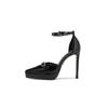 Zapatos de Plataforma de Tacón Alto Impermeables para Mujer de Estatura Pequeña, Chica Atractiva, Nuevos de Verano 2026, Sandalias Sexy de Tacón Alto con Correa al Tobillo y Punta Fina
