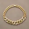 Tendencia Hip Hop Europeo y Americano Cadena Cubana Cobre Incrustado Circonita Pulsera Transfronteriza Nuevo Estilo Hip Hop de Gama Alta Joyería de Mano Simple y de Moda