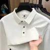 Camiseta de manga larga para hombre con lyocell, lino y algodón, nuevo estilo primavera/otoño 2026, polo de vestir casual para hombre con cuello