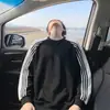 Moletom de outono com gola redonda e corte solto para adolescentes, segunda pele masculina, estilo novo, manga longa, tamanhos grandes, top listrado estilo americano