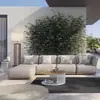 Juego de Sofá de Exterior para Patio de Villa, Tumbona Impermeable de Teca y Ratán, Muebles de Ocio para Terraza y Jardín de Casa Modelo
