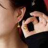 Aretes colgantes de campana de Navidad de viento ins de joyería transfronteriza de Europa y Estados Unidos, aretes de campana coloridos para mujer, regalo de Año Nuevo