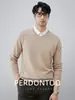 Suéter para Hombre de Cuello en V Integrado de Felpa tipo Visón Suave y Lujoso, Ropa Interior de Invierno, Cálido y Engrosado, Top de Punto Anti-Pilling
