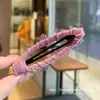 Pinza para el pelo de tela con cuentas transparentes tipo hielo y pedrería rosa y morada seleccionada cuidadosamente, pinza ovalada hueca para mujer, accesorios para el cabello de moda con trabajo pesado