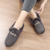 Zapatos peludos para mujer para invierno, para usar al aire libre, pantuflas de algodón con forro polar, nuevo estilo otoño 2025, mocasines con forro de lana de cordero, zapatos para mujer, zapatos para casa